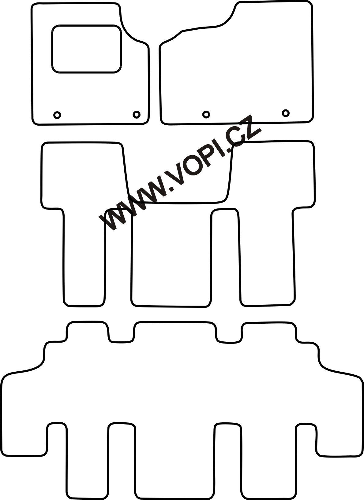 Autokoberce Fiat Talento 8 míst orig.2016- / 2 x boční dveře,topení v 2 řadě/ Perfectfit (1394)